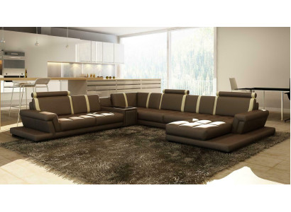 Ledersofa Sofa Couch Polster Wohnlandschaft Designer Ledersofa