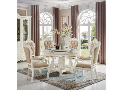 Exklusive Beige Chesterfield Polster Stühle Designer Stuhl-Set x4-er Barock Stil Set Massivholz Stühle