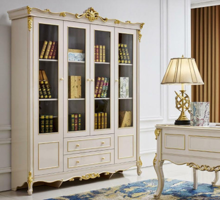 Büro Set Schreibtisch Sessel Einrichtung Klassische Kommode Schrank Massivholz