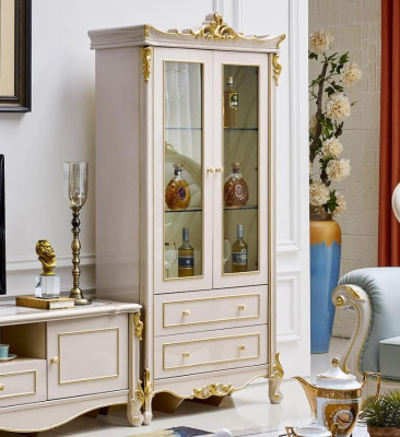 Vitrine Glas Schrank Wohnzimmer Schaufenster 2türige Vitrinen Barock 