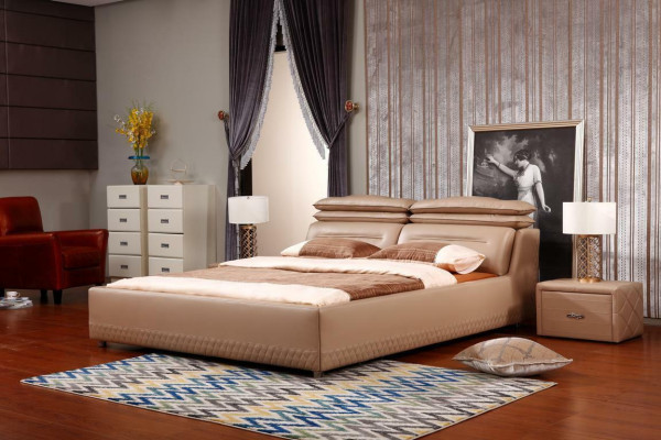 Modernes Design Bett XXL Luxus Hotel Betten Stil Doppel Leder 140 160