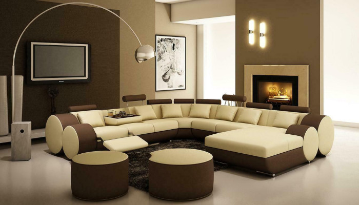 Multifunktions Ledercouch Sitz Polster Wohnzimmer Leder Dekor Garnitur Sofa