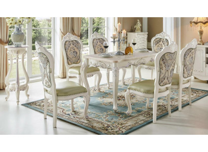 Luxus Möbel Stuhl Set 4x Stühle Gruppe Garnitur Esszimmer Sessel Chesterfield