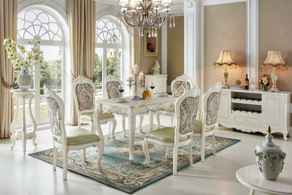 Luxus Möbel Stuhl Set 4x Stühle Gruppe Garnitur Esszimmer Sessel Chesterfield