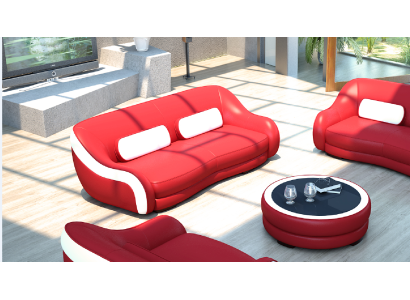 3 Sitzer (ohne 2+1) Sofa Couch Polster Couchen Sofas Leder Sitz Design