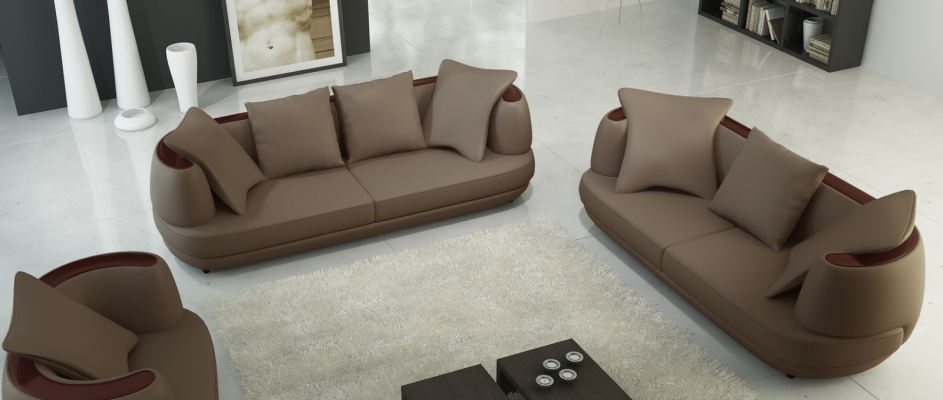 Sofagarnitur Design Couch 3+2 Set Polster Leder Sofa Wohnzimmer Garnituren
