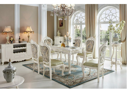 Barock Esstisch Tisch Gruppe Wohnzimmer Garnitur Esszimmer Holz Design