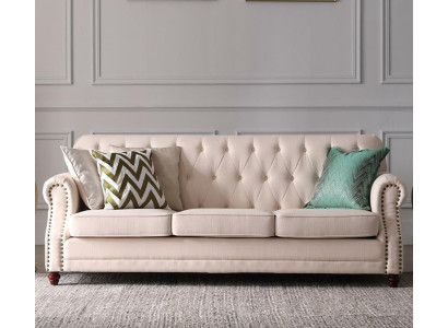 Sofagarnitur 3+1 Sitzer Stoff Sofa Chesterfield Gruppe Garnituren Couch Sofas