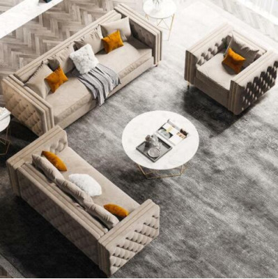 Samt Wohnlandschaft Relax Sitz Design Couch Lounge Sofas Sofa 3 Sitzer 233 cm
