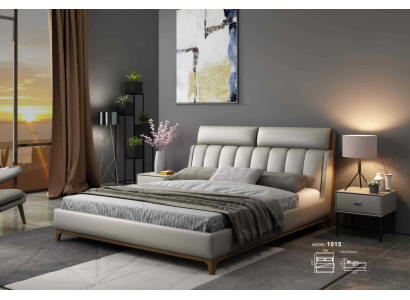 Modernes Design Bett 180x200 Leder Holz Betten Doppel Schlaf Zimmer