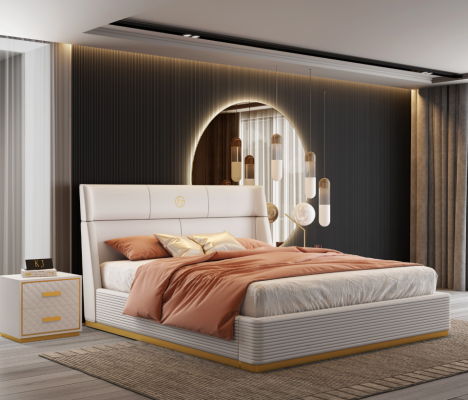 Modernes Design Bett xxl Betten Doppel Hotel Textil 150 180x200cm