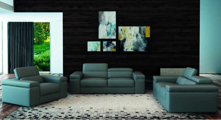 Ledersofa Couch Wohnlandschaft Garnitur Design Modern Sofagarnitur 3+2+1 Sofas 8020