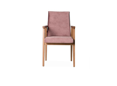 Design Stuhl Mit Armlehnen Polster Esszimmer Stühle Massiv Holz Textil Holz Neu