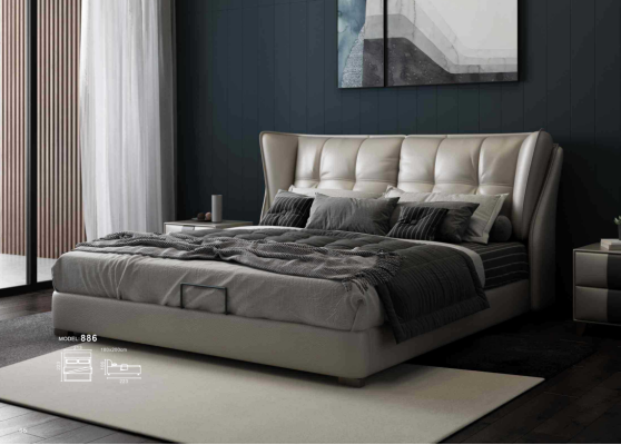 Grau Schlafzimmer Betten Polster Bett Chesterfield Italienische Möbel