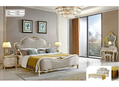 Schminktisch Bett 2x Nachttisch Möbel Schlafzimmer Set 5tlg. Massivholz