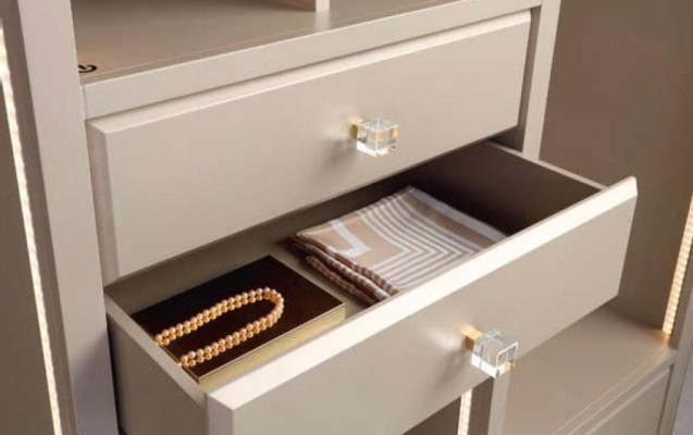 Offener Kleiderschrank Schlafzimmer Schrank Begehbare Möbel Schrank Holz Beige