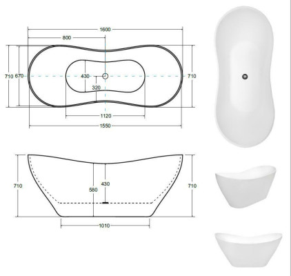 Schwarze Designer Badewanne Freistehende Luxus Wanne in Schwarz