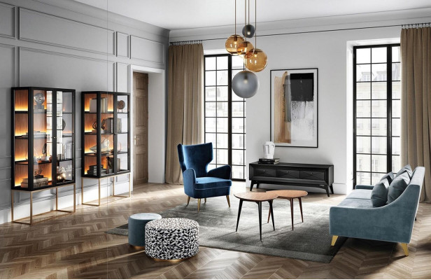 Lowboard tv Ständer Sideboard Tisch Wohnzimmer Modern Holz Schwarz Design