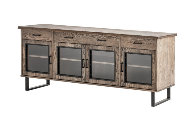 Vitrine anrichte glas schrank kommode hoch schränke echte holz möbel kommoden