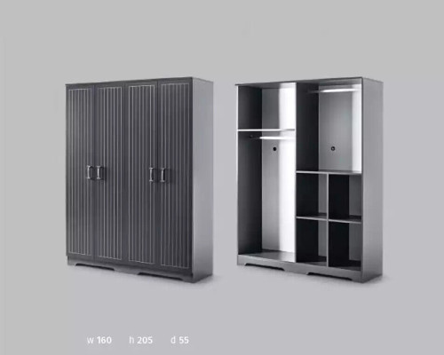 Kleiderschrank Schwarzer Schrank Schränke Schlafzimmer Möbel design