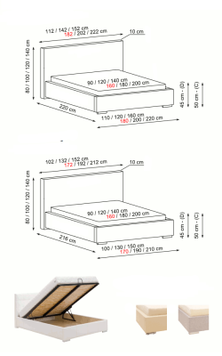 BETT DESIGNER POLSTERBETT EHEBETT DOPPELTBETT MINI-MAXI 2101