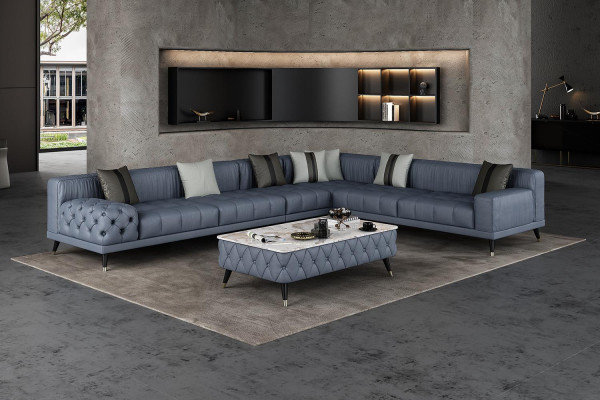 Ecksofa Sofa L-Form Wohnzimmer Couch Polster Sofas Neu Design Leder