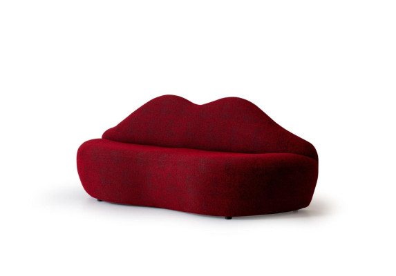 Designer 3 Sitzer sofa rot farbe in Form von Lippen stilvoll Sitzpolster