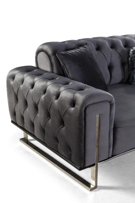 Designer Wohnzimmer Set Sofagarnitur 3+3+1 Sitz Möbel Garnituren 3tlg.