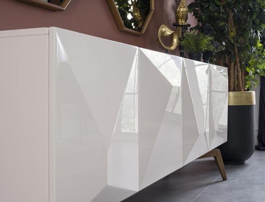 Moderne Esszimmer Möbel Design Sideboard mit 2x Spiegel Einrichtung