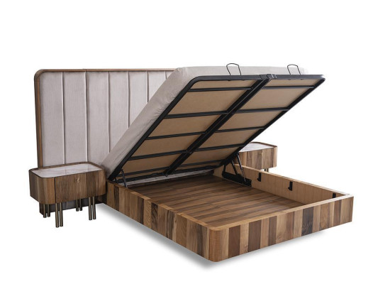 Schlafzimmer Set Doppel Bet Moderne 2x Nachttische Luxus Kommode mit Spiegel