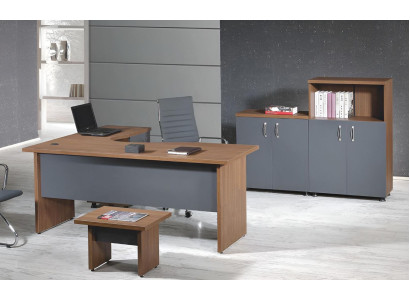 Komplettbüro Eckbürotisch Büromöbel 4tlg Holz Set Grau Computermöbel
