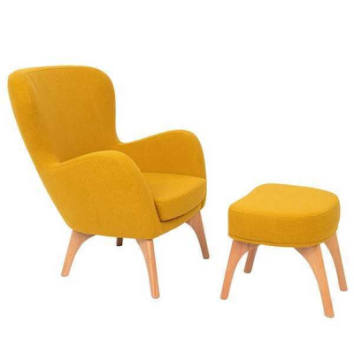 Gelber Designer Sessel Polster Wohnzimmer Loungesessel Edler Einsitzer