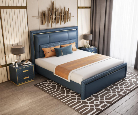 Modernes Bett Design Betten Polster Schlafzimmer Bettgestell 180x200cm