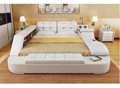 Chesterfield Doppel Luxus Design Bett 180x200 Multifunktionsbett Neu