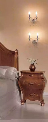 Braunes Schlafzimmer Set Luxus Möbel Betten Nachttische Spiegel Kommode
