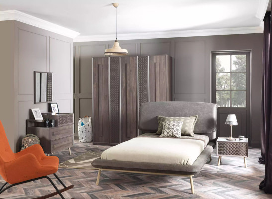 Bettrahmen Bett 100 cm Bettgestell Polsterbett Stoff Grau Jugendbett