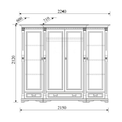 Klassische Schränke Schrank Schrankwand Kleiderschrank Massiv Kolonial Stil O4D