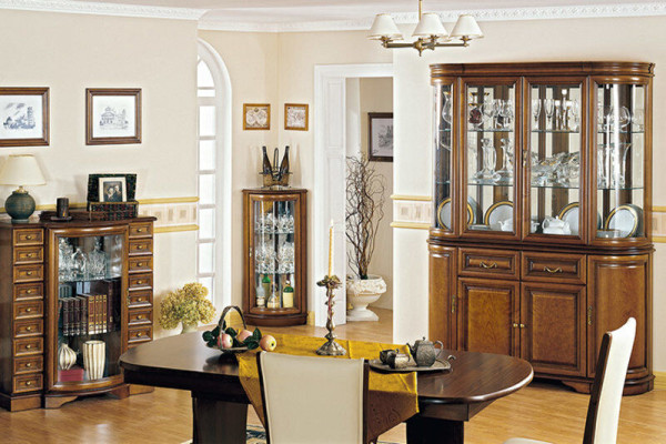 Klassische Vitrine Kommode Kommoden Kommodenschrank Schrank Vitrinen Model Z-KS2