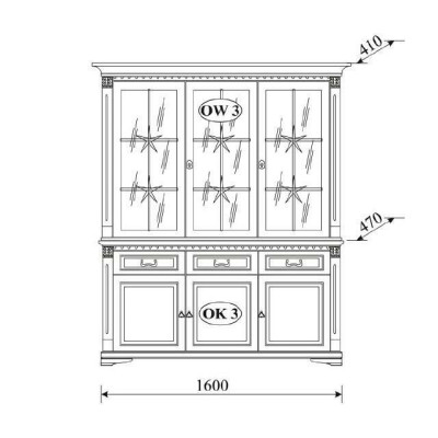 Klassische Vitrine Vitrinenschrank Vitrinen Glasschrank Schrank Kolonial Neu OK3