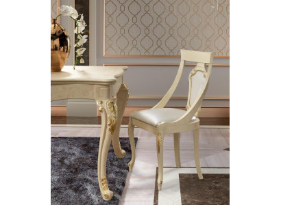Esszimmerstuhl Stuhl Esszimmer Stühle Holz Design Stil Barock Beige Lehn Sitz