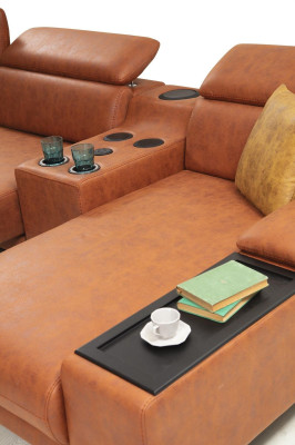 Luxus Ecksofa L-Form Sofa Couch Design Polster Modern Textil Wohnzimmer Neu