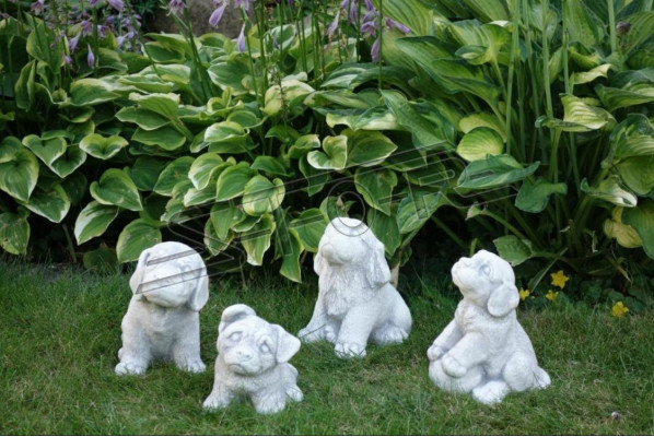 Garten Dekoration Hund Terrasse Stein Figur Figuren Dekorative Statue Weiß