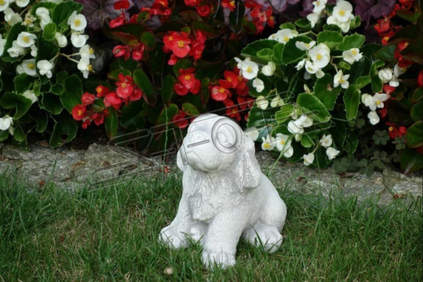 Garten Dekoration Hund Terrasse Stein Figur Figuren Dekorative Statue Weiß