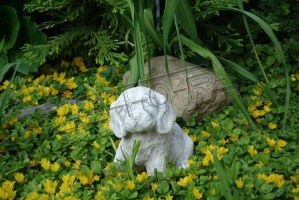 Garten Dekoration Hund Terrasse Stein Figur Figuren Dekorative Weiß Statue
