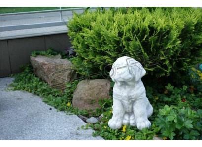 Garten Dekoration Hund Terrasse Stein Weiß Figur Figuren Dekorative Statue