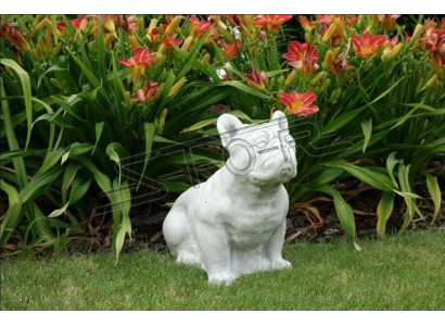 Garten Dekoration Hund Terrasse Weiß Stein Figur Figuren Dekorative Statue