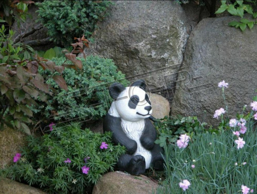 Garten Dekoration Panda Terrasse Stein Figuren Figur Deko Statue
