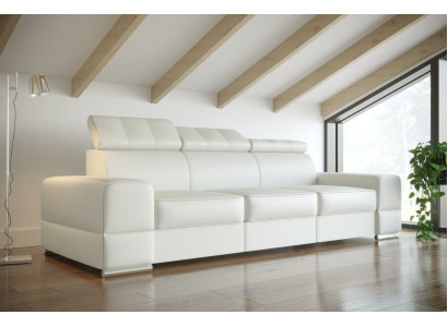 Design xxl Couchen Sofa 4 - Sitzer Couch Leder Polster Weiß Luxus Sofa Viersitz