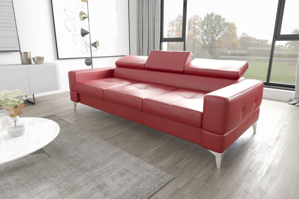 Dreisitzer Couch Polster Design Sofa Moderne 3er Sitz Zimmer Möbel Rosa Sofas