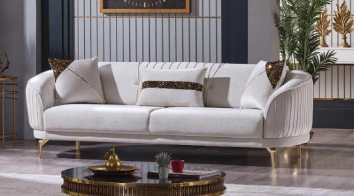 Luxus Wohnzimmergarnitur Moderne Edelstahlsofas Polstermöbel Dreisitzer